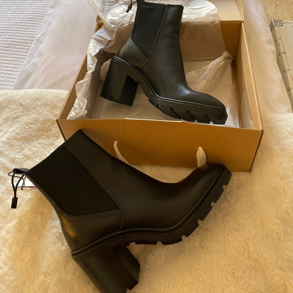 Black Heeled Zara Chelsea Boots